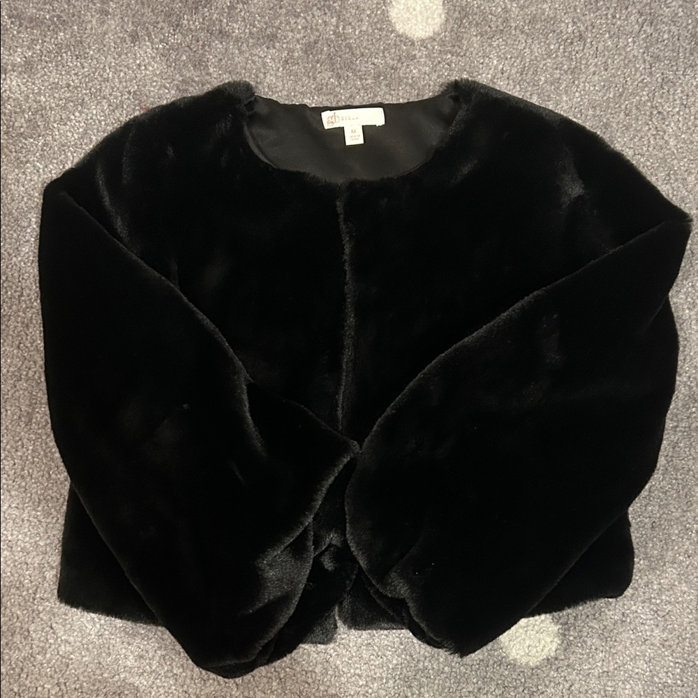GB girls Black Faux Fur Jacket